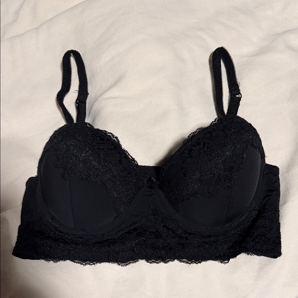Black Balconette Lace Bra
